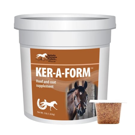 مكمل غذائي غني بالبيوتين والزنك لدعم صحة الحوافر والشعر عند الخيول - 1.4 كيلو | KER-A-FORM
