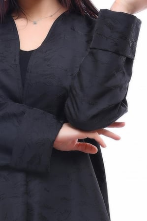 عبايه جاكار ملون كحلي