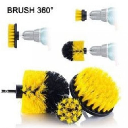 طقم فرشة تلميع 3قطع اصفر واسود