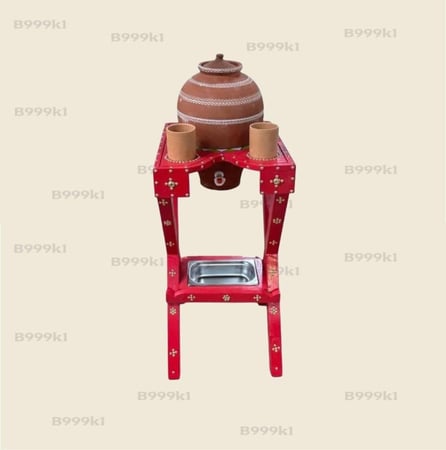 زير فخار تركي معا قاعده خشب مقاوم للماء