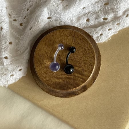 حلقين سرة اكرليك 14g طبي