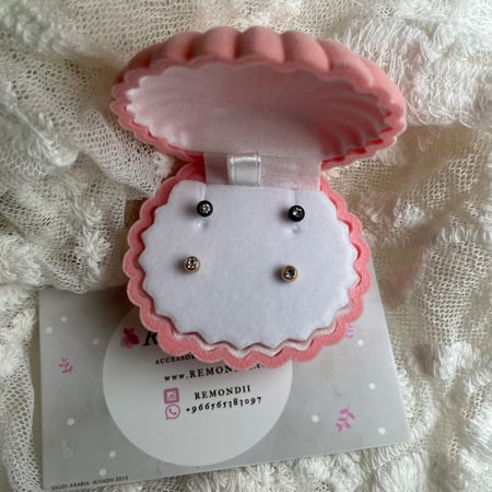 حلق طبي ستيل كرستال لونين  16g