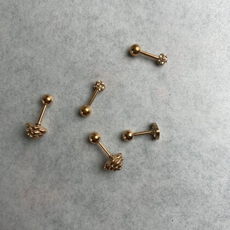 حلق طبي ستيل كرستال  16g