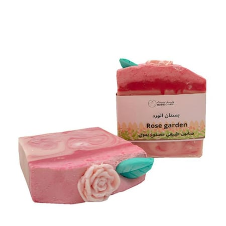 صابون طبيعي عطري برائحة الورد و الزهور المنعشة_ مع زيت اللوز عالي الترطيب