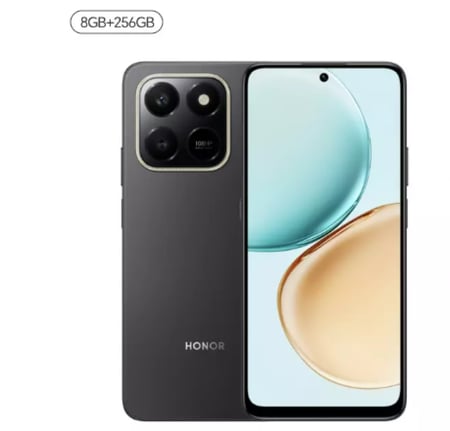 جوال هونر x7d ذاكرة 256 جيجابايت، تدعم 4G, رام 8+8 جيجابايت - اسود