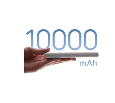 شاحن متنقل شاومي لايت بمنفذ USB ومنفذ USB-C وبسعة 10000 مللي أمبير وبقوة 22.5 واط - أبيض