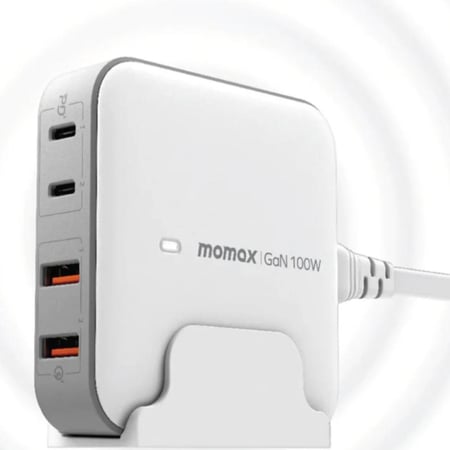 منصة موماكس اريعة منافذ 100 واط ابيض