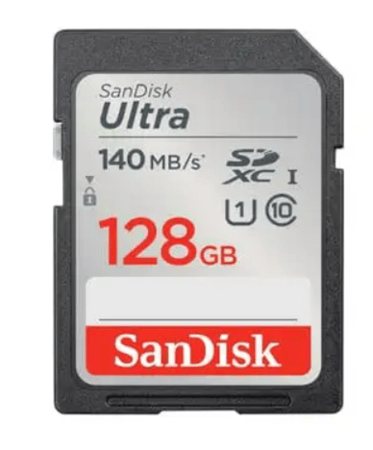 كارت ذاكرة سانديسك، 128 جيجابايت، سرعة قراءة 140 ميجابايت/ثانية، UITRA SDXC UHS-I - اسود