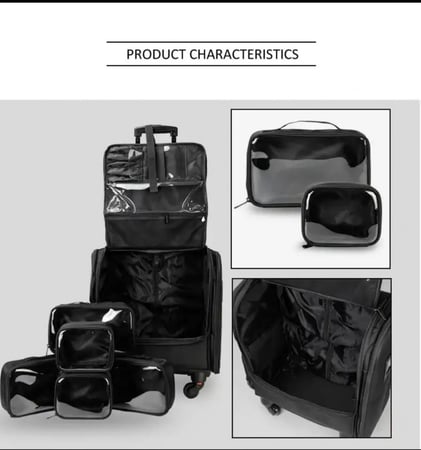 شنطة مكياج محافظ مقلميات - 5 شنط بداخلها