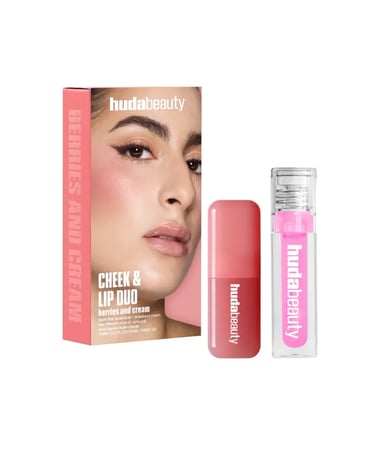 طقم بلاشر كريمي مع قلوس هدى بيوتي - الحجم الكامل