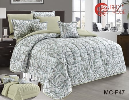 طقم مفرش صيفي 8 قطع نفرين حشوة ثابتة MC