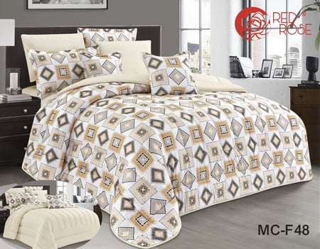 طقم مفرش صيفي 8 قطع نفرين حشوة ثابتة MC