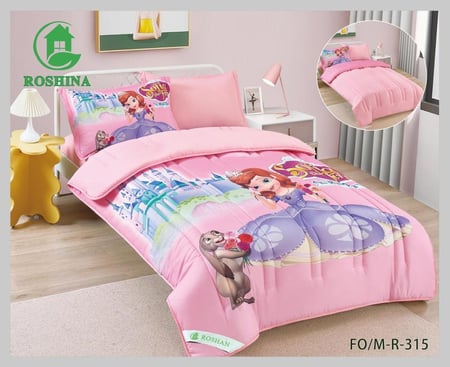 مفرش اطفال صيفي كوين 4 قطع حشوة ثابتة FO/M-R-330