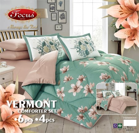 طقم مفرش صيفي 6 قطع نفرين حشوة ثابتة VERMONT-03