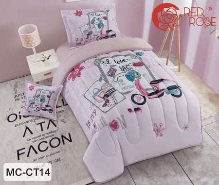 مفرش اطفال صيفي كوين 4 قطع حشوة ثابتة MC-CT01