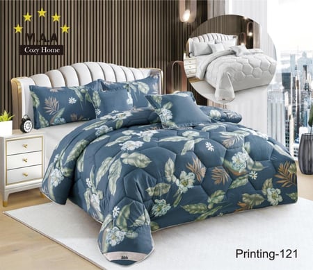طقم مفرش صيفي كوين 4 قطع حشوة ثابتة PRINTING-103