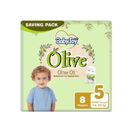 بيبي جوي بزيت الزيتون مقاس (5) عبوة التوفير 8 حفاضات