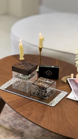 مبخرة اكرليك وخشب بالاسم