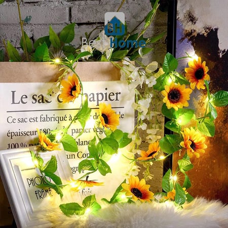 سلسلة زهور مضيئة تعمل بالطاقة الشمسية زينة للحدائق