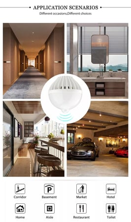 لمبه ذكية و قوية مستشعرة للحركة و الصوت 12W