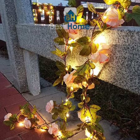 سلسلة زهور مضيئة تعمل بالطاقة الشمسية زينة للحدائق
