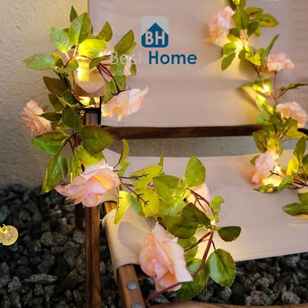 سلسلة زهور مضيئة تعمل بالطاقة الشمسية زينة للحدائق