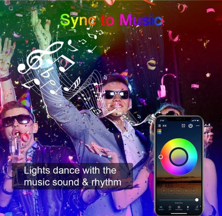 مصابيح LED مع جهاز تحكم عن بعد، مصابيح جيسليد 12 متر لغرفة النوم، شريط اضاءة متغير اللون RGB مع جهاز تحكم عن بعد 44 مفتاحا للاضاءة والسقف المنزلي والحفلات [فئة الطاقة ايه +++]