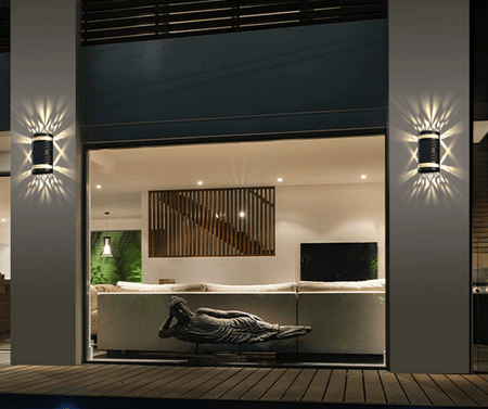 مصباح جداري بزخارف جدارية عاكسه يعمل بالطاقة الشمسية للممرات و الحدائق