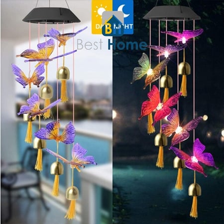 سلسلة فراشات مضيئة تعمل بالطاقة الشمسية