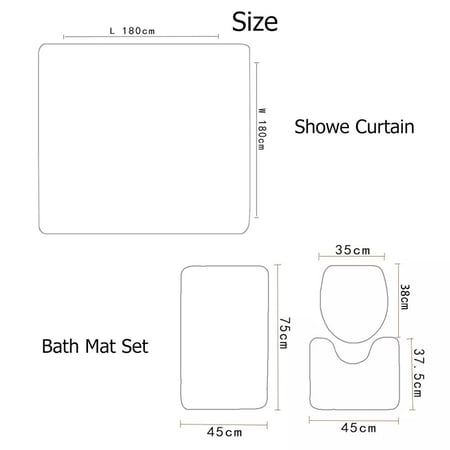 ستائر حمام ثلاثية الابعاد مقاومة للماء مع قطع أرضية
