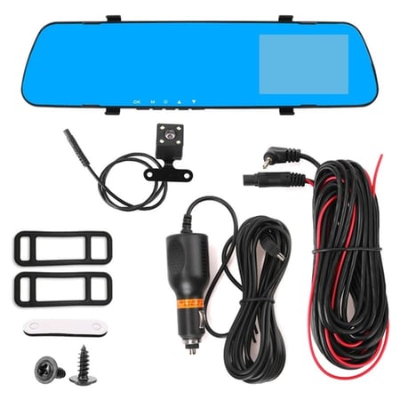 مراية سيارة داش كام امامي HD تسجيل كرت ذاكره حتى 32قيقا تعمل باللمس تصوير عالي الجودة