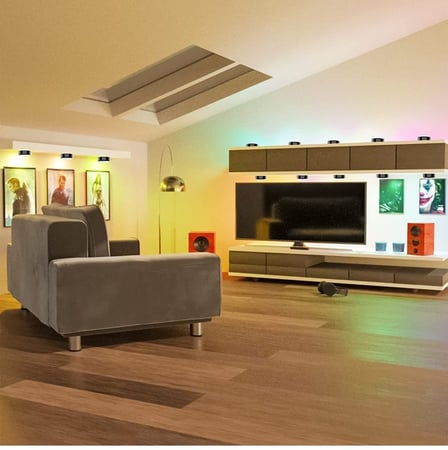 مصباح دفع دائري LED من ويمارت بـ 16 لون متغير ومحدث ويعمل بالبطارية، قابل للخفت بلون اسود تحت ضوء الخزانة ولاسلكي تحت الضوء العمودي مع جهازين تحكم عن بعد ووظيفة التوقيت