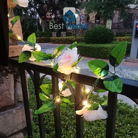 سلسلة زهور كبيره مضيئة تعمل بالطاقة الشمسية زينة للحدائق
