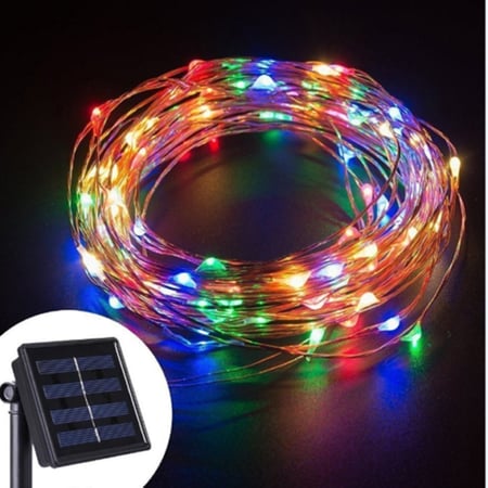 سلاسل زينه لون ابيض كريمي تعمل بالطاقة الشمسية 200 LED