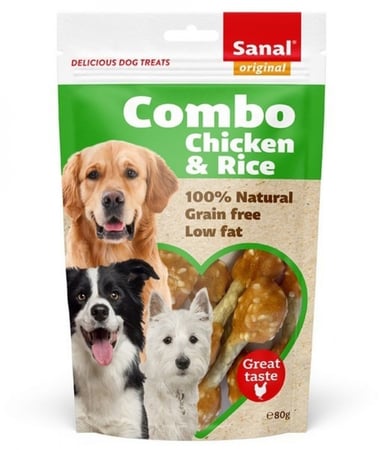 سنال مكافات للكلاب كومبو دجاج وارز Sanal 80g