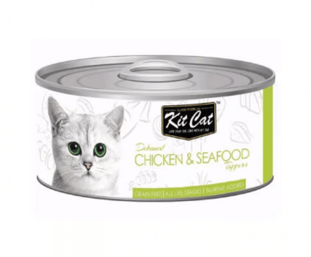 كت كات دجاج منزوع العظم مع الماكولات البحرية Kit Cat 80g