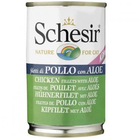شيزر معلبات بالدجاج مع الصبار في الجيلي للقطط الصغيرة Schesir 140g