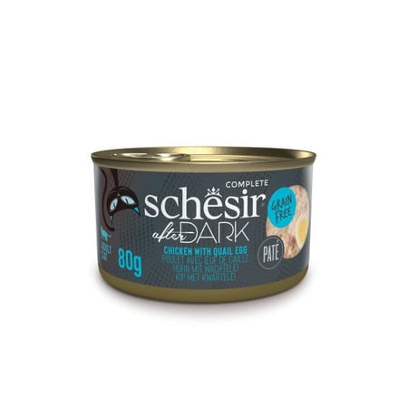 شيزر معلبات افتر دارك بالدجاج وبيض السمان للقطط Schesir after dark 80g