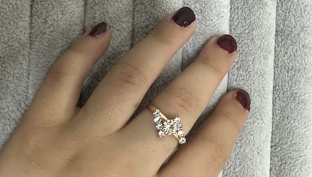 خاتم ذهبي او فضي مناسب لعمر الاشهر وجميع الاعمار (يمكن التحكم بحجمه)