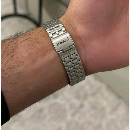 ساعة كاسيو  LTP كابلز فضي-ازرق بشعار المملكة