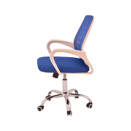 كرسي مكتب شبك متحرك ازرق اللون  قاعدة كروم من كاما BA306R BLUE