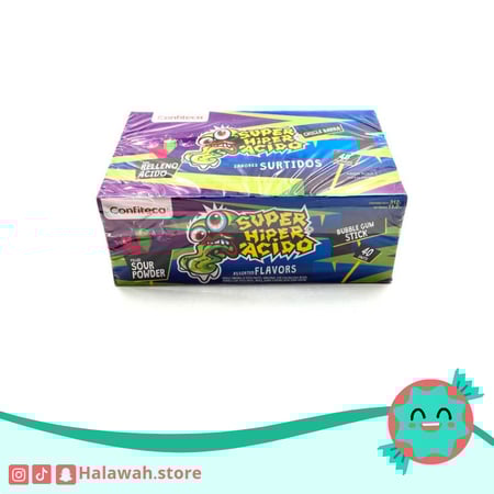 كرتون علك سوبر هايبر حامض جدا بالفواكه منوعة * 40 حبة