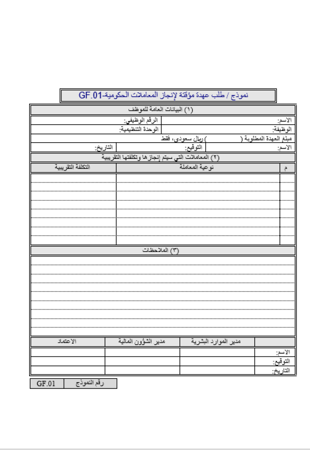 نماذج الرسوم الحكومية والمعاملات الرسمية
