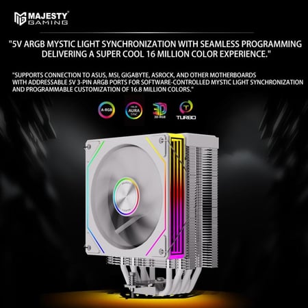 Majesty 6 Heat Pipes CPU Air Cooler with Digital Display
