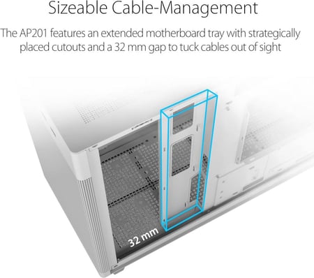 ASUS Prime AP201 33-Liter MicroATX White case  كيس كمبيوتر