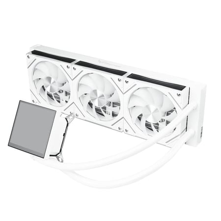 Thermo Raptor RT360 – مبرد مائي AIO مع شاشة 4 بوصة قابلة للبرمجة (ابيض)