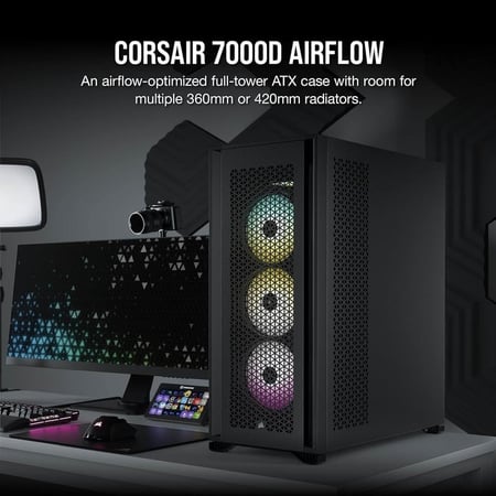 CORSAIR 7000D AIRFLOW Full-Tower ATX PC Case Black كيس للكمبيوتر