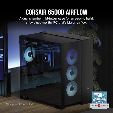 CORSAIR 6500D AIRFLOW Mid-Tower ATX Dual Chamber PC Case كيس للكمبيوتر