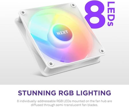 NZXT F120 RGB Core Sublime RGB - PWM Control - Single 120mm white