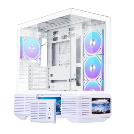 Thermo Rebound RD04 – كيس PC احترافي ATX Mid Tower مع 4 مراوح ARGB 120mm (ابيض)